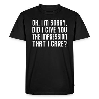 Indifférence, Sarcasme, Attitude différente - T-shirt Premium bio Homme - noir - Devant - Nico (187cm)