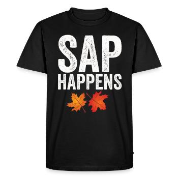 Maple Syrup Tree Tapping Funny Autumn - Men's Premium Organic T-Shirt - black - Front - Nico (187cm)