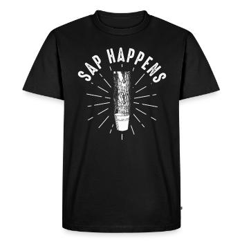 Maple Syrup Tree Tapping Funny Autumn - Men's Premium Organic T-Shirt - black - Front - Nico (187cm)