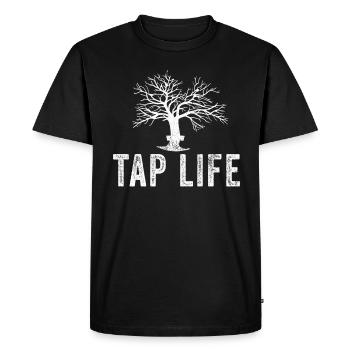 Sirop d’érable Tapper Hommes Femmes Automne - T-shirt Premium bio Homme - noir - Devant - Nico (187cm)