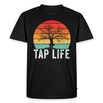 Sirop d’érable Tapper Hommes Femmes Automne - T-shirt Premium bio Homme - noir - Devant - Nico (187cm)