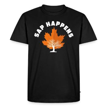 Maple Syrup Tree Tapping Funny Autumn - Men's Premium Organic T-Shirt - black - Front - Nico (187cm)