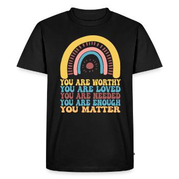 Dépression et conscience bipolaire : - T-shirt Premium bio Homme - noir - Devant - Nico (187cm)
