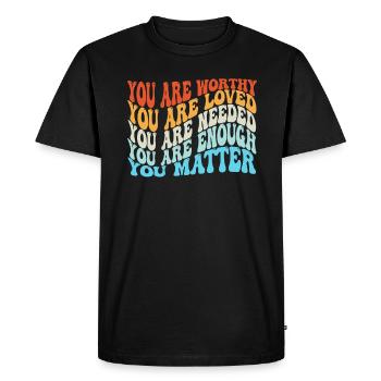 Dépression et conscience bipolaire : - T-shirt Premium bio Homme - noir - Devant - Nico (187cm)