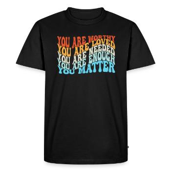 Dépression et conscience bipolaire : - T-shirt Premium bio Homme - noir - Devant - Nico (187cm)