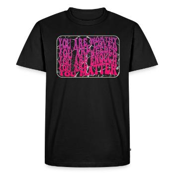 Dépression et conscience bipolaire : - T-shirt Premium bio Homme - noir - Devant - Nico (187cm)