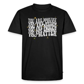 Dépression et conscience bipolaire : - T-shirt Premium bio Homme - noir - Devant - Nico (187cm)