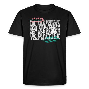 Dépression et conscience bipolaire : - T-shirt Premium bio Homme - noir - Devant - Nico (187cm)