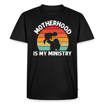 La maternité est mon ministère - T-shirt Premium bio Homme - noir - Devant - Nico (187cm)