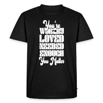 Depression and Bipolar Awareness: - Men's Premium Organic T-Shirt - black - Front - Nico (187cm)