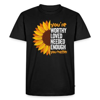 Depression and Bipolar Awareness: - Men's Premium Organic T-Shirt - black - Front - Nico (187cm)