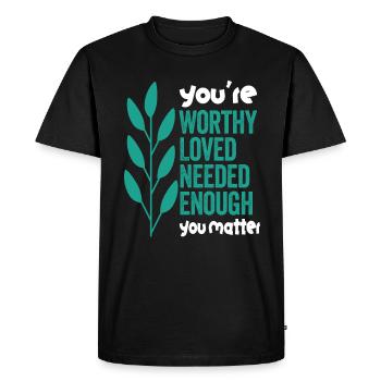 Depression and Bipolar Awareness: - Men's Premium Organic T-Shirt - black - Front - Nico (187cm)