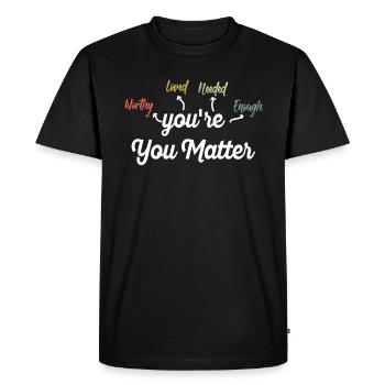 Depression and Bipolar Awareness: - Men's Premium Organic T-Shirt - black - Front - Nico (187cm)