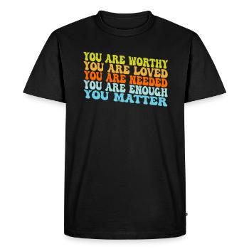 Depression and Bipolar Awareness: - Men's Premium Organic T-Shirt - black - Front - Nico (187cm)