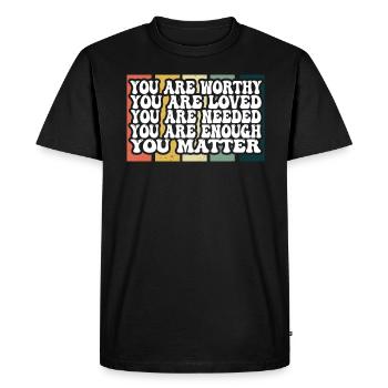 Dépression et conscience bipolaire : - T-shirt Premium bio Homme - noir - Devant - Nico (187cm)