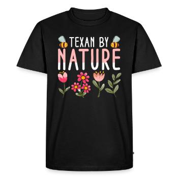 Champs de fleurs sauvages Fleurs sauvages Bluebonnet - T-shirt Premium bio Homme - noir - Devant - Nico (187cm)