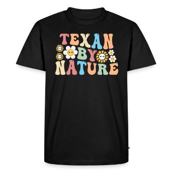 Champs de fleurs sauvages Fleurs sauvages Bluebonnet - T-shirt Premium bio Homme - noir - Devant - Nico (187cm)