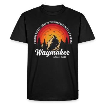 Waymaker Promise Keeper Miracle Worker - Men's Premium Organic T-Shirt - black - Front - Nico (187cm)
