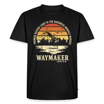 Waymaker Promise Keeper Miracle Worker - Men's Premium Organic T-Shirt - black - Front - Nico (187cm)