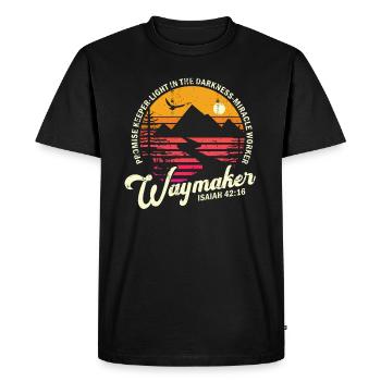 Waymaker Promise Keeper Miracle Worker - Men's Premium Organic T-Shirt - black - Front - Nico (187cm)