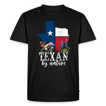 Champs de fleurs sauvages Fleurs sauvages Bluebonnet - T-shirt Premium bio Homme - noir - Devant - Nico (187cm)