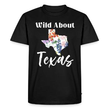 Wildflower Fields Wildflowers Bluebonnet - Men's Premium Organic T-Shirt - black - Front - Nico (187cm)