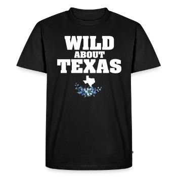 Champs de fleurs sauvages Fleurs sauvages Bluebonnet - T-shirt Premium bio Homme - noir - Devant - Nico (187cm)