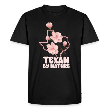 Champs de fleurs sauvages Fleurs sauvages Bluebonnet - T-shirt Premium bio Homme - noir - Devant - Nico (187cm)