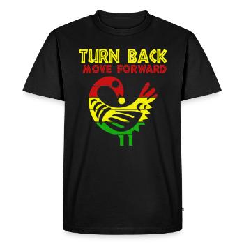 Sankofa Symbol Adinkra Ghana Black - Men's Premium Organic T-Shirt - black - Front - Nico (187cm)