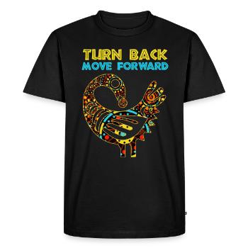 Symbole Sankofa Adinkra Ghana Noir - T-shirt Premium bio Homme - noir - Devant - Nico (187cm)