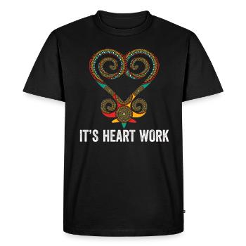 Symbole Sankofa Adinkra Ghana Noir - T-shirt Premium bio Homme - noir - Devant - Nico (187cm)