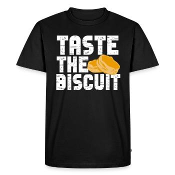 Goûtez le biscuit goûtez la bonté - T-shirt Premium bio Homme - noir - Devant - Nico (187cm)