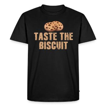 Goûtez le biscuit goûtez la bonté - T-shirt Premium bio Homme - noir - Devant - Nico (187cm)