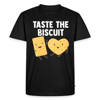 Goûtez le biscuit goûtez la bonté - T-shirt Premium bio Homme - noir - Devant - Nico (187cm)