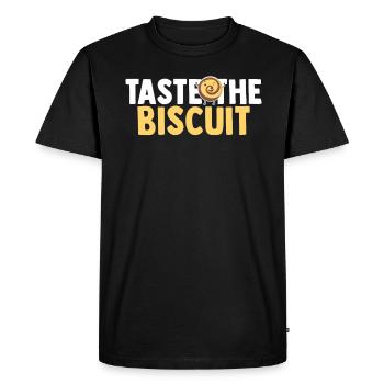 Goûtez le biscuit goûtez la bonté - T-shirt Premium bio Homme - noir - Devant - Nico (187cm)