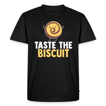 Goûtez le biscuit goûtez la bonté - T-shirt Premium bio Homme - noir - Devant - Nico (187cm)