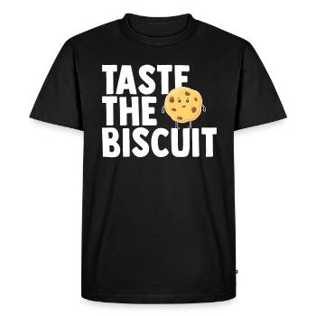 Goûtez le biscuit goûtez la bonté - T-shirt Premium bio Homme - noir - Devant - Nico (187cm)