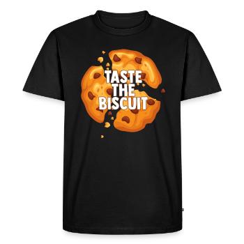Goûtez le biscuit goûtez la bonté - T-shirt Premium bio Homme - noir - Devant - Nico (187cm)