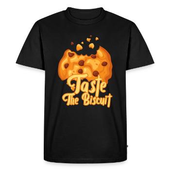 Goûtez le biscuit goûtez la bonté - T-shirt Premium bio Homme - noir - Devant - Nico (187cm)