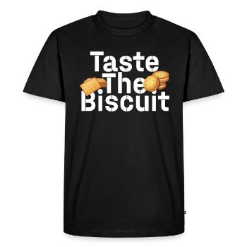 Goûtez le biscuit goûtez la bonté - T-shirt Premium bio Homme - noir - Devant - Nico (187cm)
