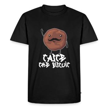 Goûtez le biscuit goûtez la bonté - T-shirt Premium bio Homme - noir - Devant - Nico (187cm)