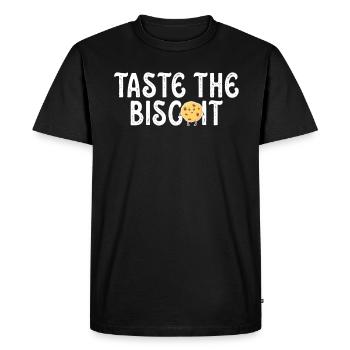 Goûtez le biscuit goûtez la bonté - T-shirt Premium bio Homme - noir - Devant - Nico (187cm)