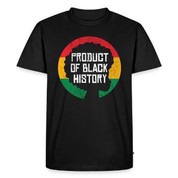 Product of Black History - Men's Premium Organic T-Shirt - black - Front - Nico (187cm)