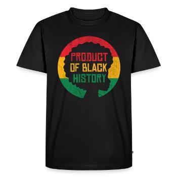 Product of Black History - Men's Premium Organic T-Shirt - black - Front - Nico (187cm)