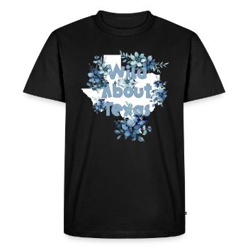Wildflower Fields Wildflowers Bluebonnet - Men's Premium Organic T-Shirt - black - Front - Nico (187cm)