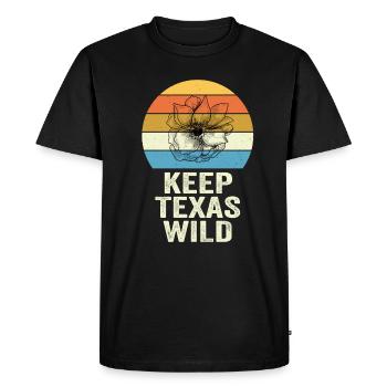Wildflower Fields Wildflowers Bluebonnet - Men's Premium Organic T-Shirt - black - Front - Nico (187cm)