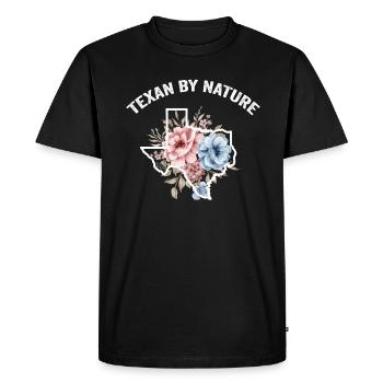 Champs de fleurs sauvages Fleurs sauvages Bluebonnet - T-shirt Premium bio Homme - noir - Devant - Nico (187cm)