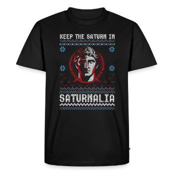 Saturnales garder Saturne dans la Rome antique - T-shirt Premium bio Homme - noir - Devant - Nico (187cm)