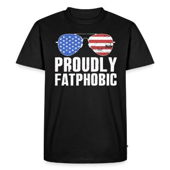 Proudly Fatphobic - Men's Premium Organic T-Shirt - black - Front - Nico (187cm)