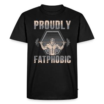 Proudly Fatphobic - Men's Premium Organic T-Shirt - black - Front - Nico (187cm)